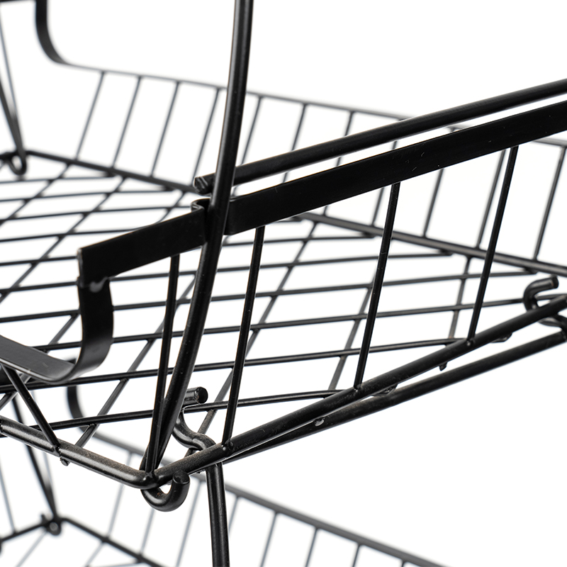 Stapelbarer Obst- und Gemüsekorb mit 4 Etagen und rollenden Rädern