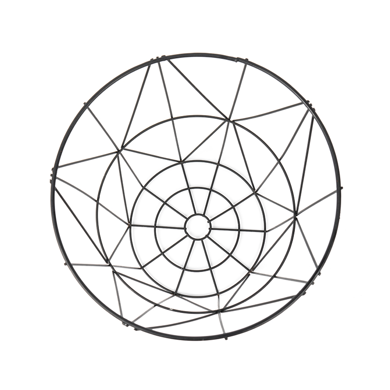 Schwarzer runder Mülleimer aus Drahtgeflecht für Büro und Schlafzimmer