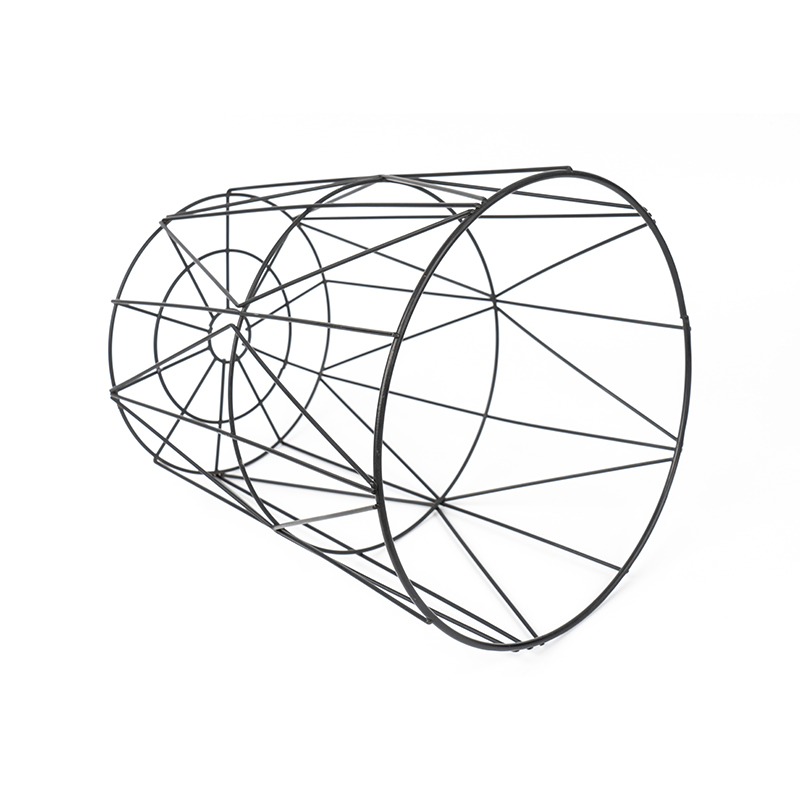 Schwarzer runder Mülleimer aus Drahtgeflecht für Büro und Schlafzimmer