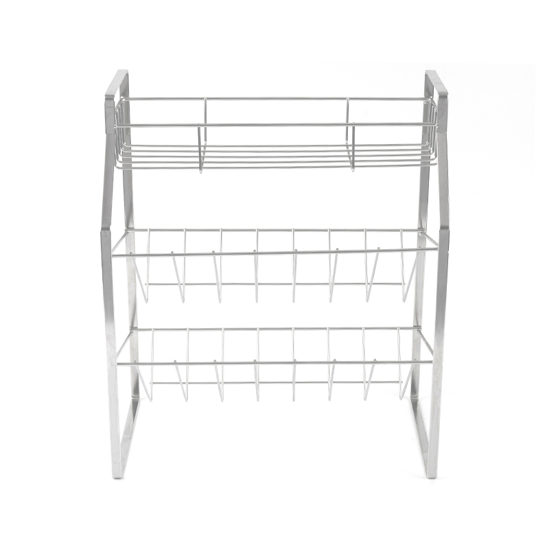 Schwarzes Gewürzregal mit 3 Ebenen und Wandhalterung für die Küche