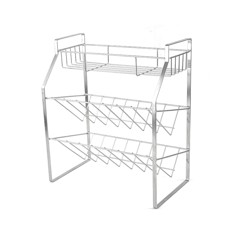 Schwarzes Gewürzregal mit 3 Ebenen und Wandhalterung für die Küche