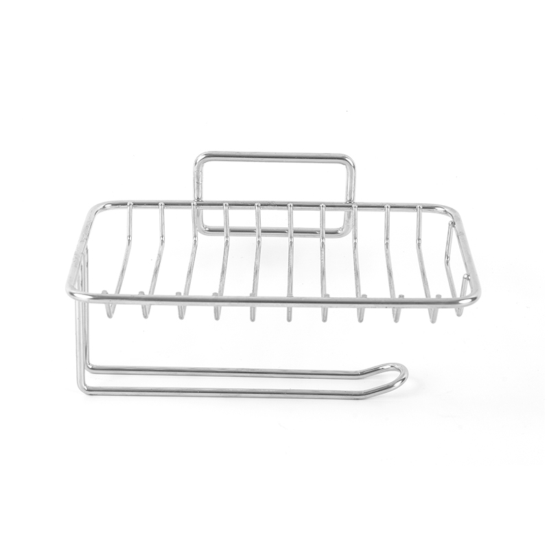 Keramik-Seifenschale mit Selbstentleerung und Edelstahlständer